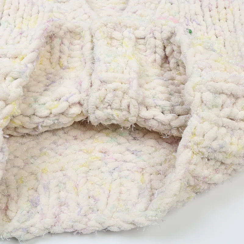 2023 Autumn Women's High-Quality V-Neck Long Sleeve Cardigan Sweater in Apricot by Mingmo