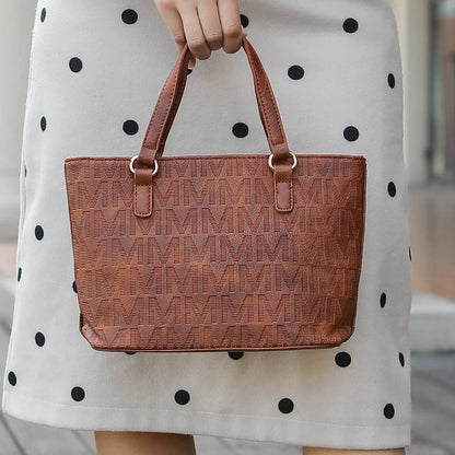 Edelyn Women's 4-Piece Signature Tote Bag Set by Mia K: Small Handbag, Pouch Purse, and Wristlet Wallet