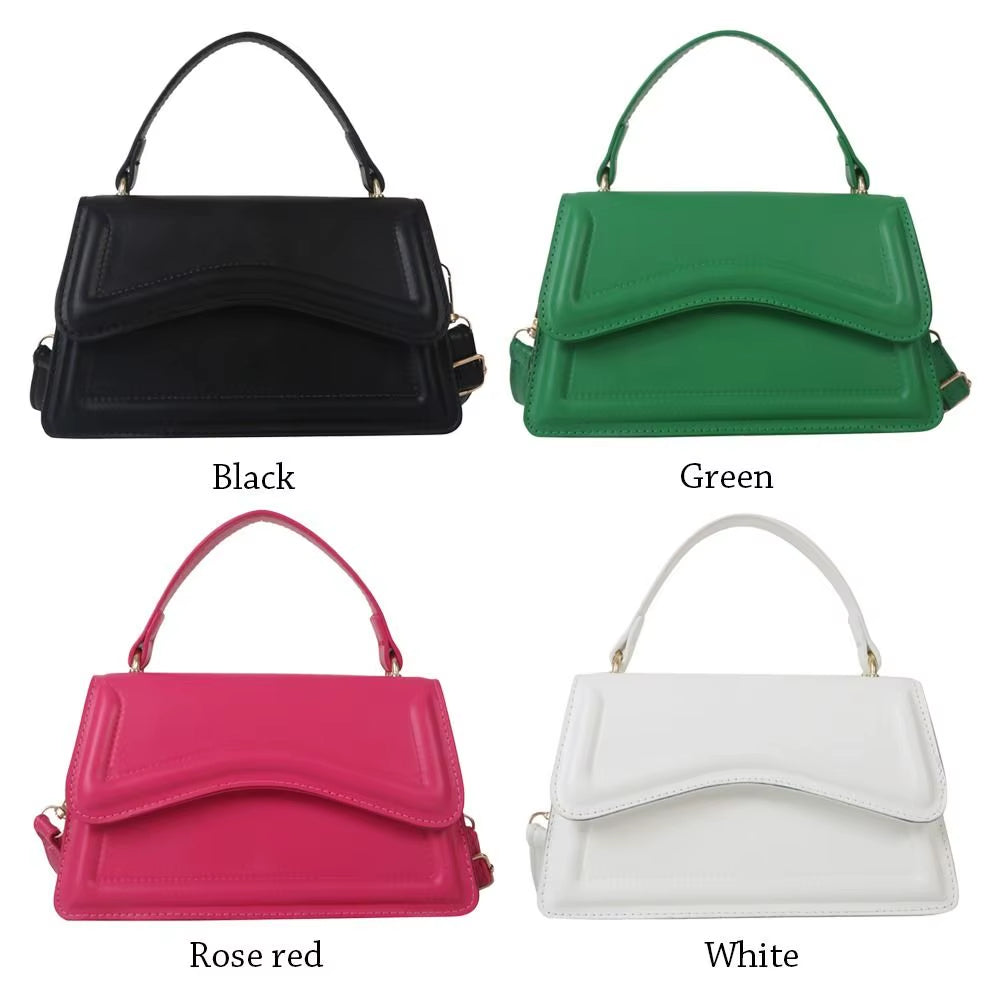 Fashionable PU Leather Sling Shoulder Bag - Stylish Solid Color Crossbody Handbag for Women and Girls