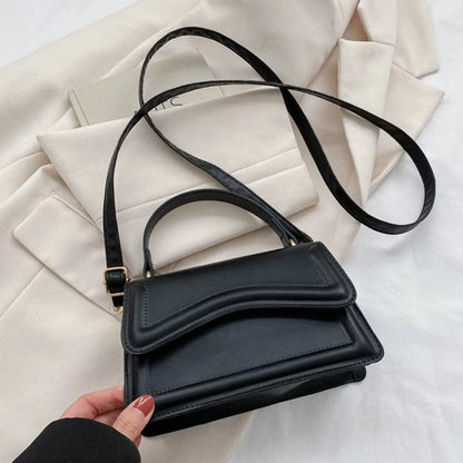 Fashionable PU Leather Sling Shoulder Bag - Stylish Solid Color Crossbody Handbag for Women and Girls