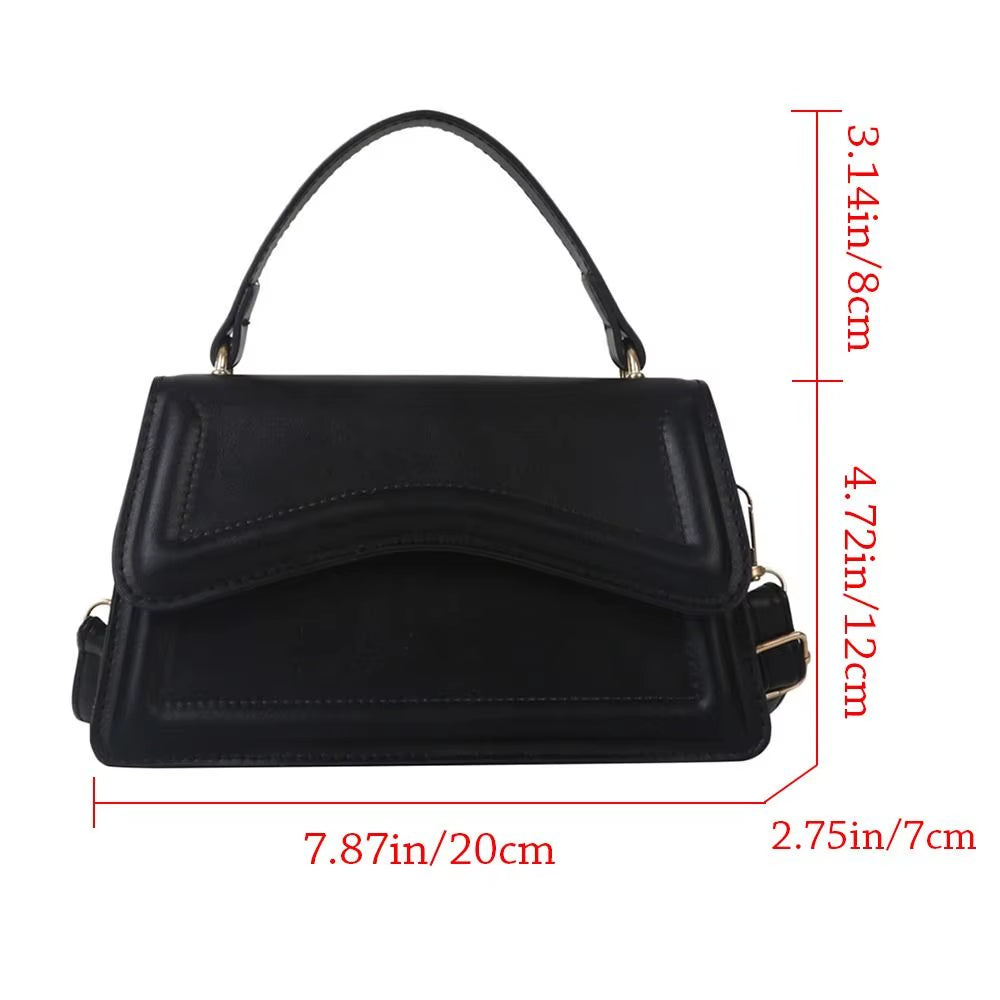 Fashionable PU Leather Sling Shoulder Bag - Stylish Solid Color Crossbody Handbag for Women and Girls