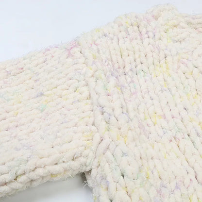 2023 Autumn Women's High-Quality V-Neck Long Sleeve Cardigan Sweater in Apricot by Mingmo