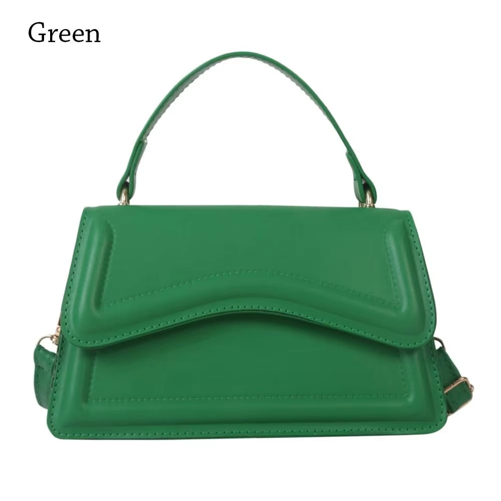 Fashionable PU Leather Sling Shoulder Bag - Stylish Solid Color Crossbody Handbag for Women and Girls