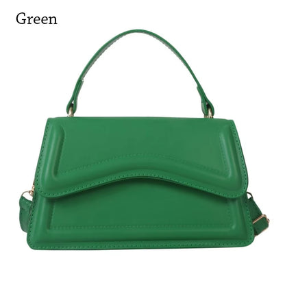 Fashionable PU Leather Sling Shoulder Bag - Stylish Solid Color Crossbody Handbag for Women and Girls