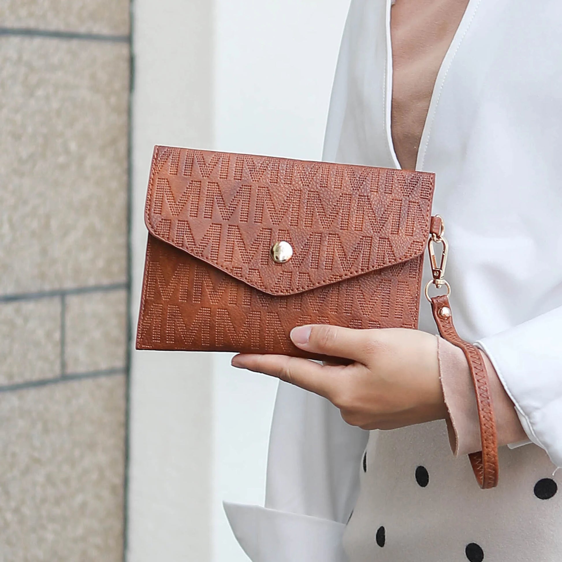 Edelyn Women's 4-Piece Signature Tote Bag Set by Mia K: Small Handbag, Pouch Purse, and Wristlet Wallet