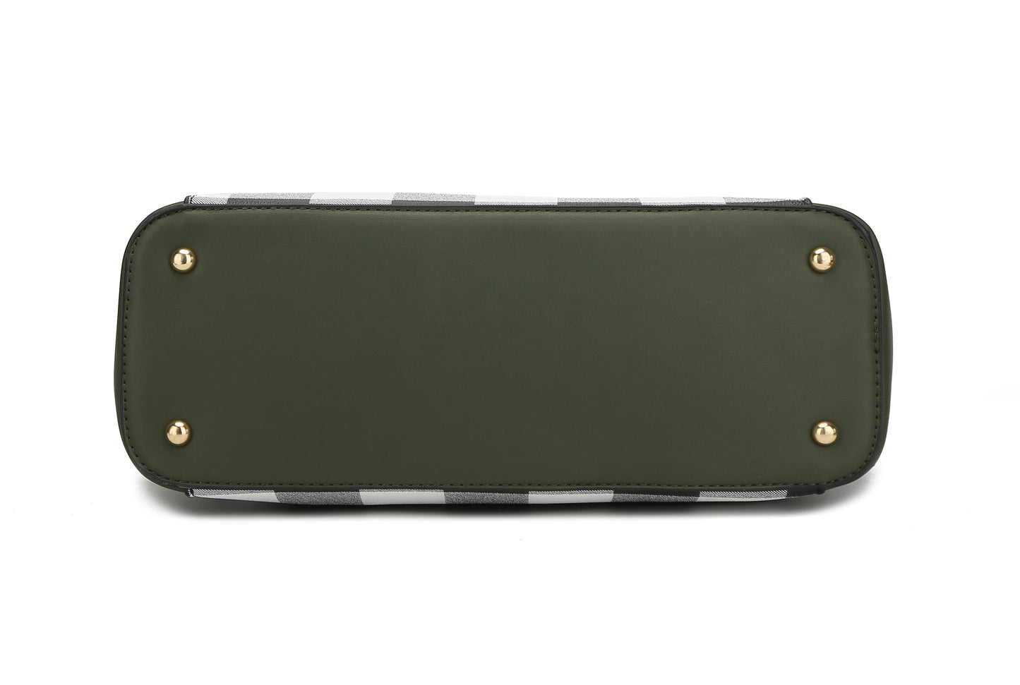 Bonita Checker Women's Tote Bag and Wristlet Wallet Set in Cognac - Vegan Leather by Mia K.