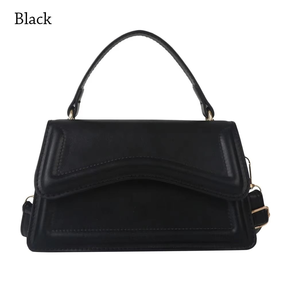 Fashionable PU Leather Sling Shoulder Bag - Stylish Solid Color Crossbody Handbag for Women and Girls