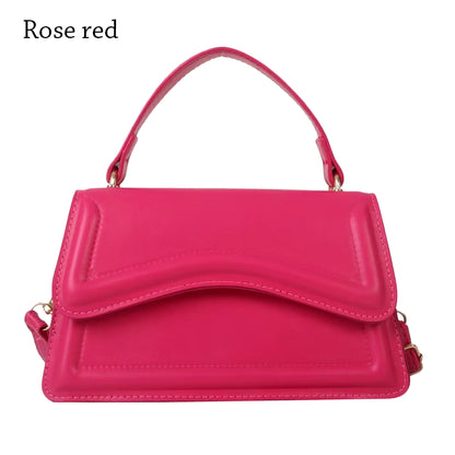 Fashionable PU Leather Sling Shoulder Bag - Stylish Solid Color Crossbody Handbag for Women and Girls